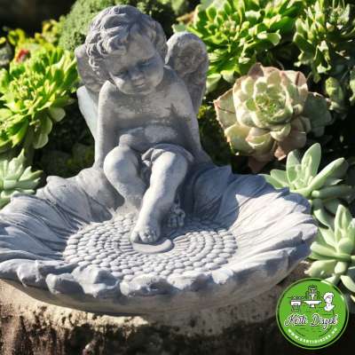 Műkő madáritatótál