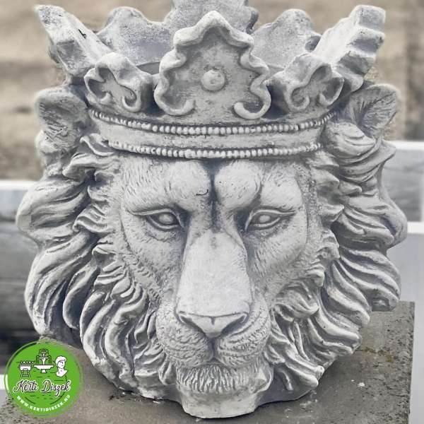 Oroszlánfejes kő kaspó