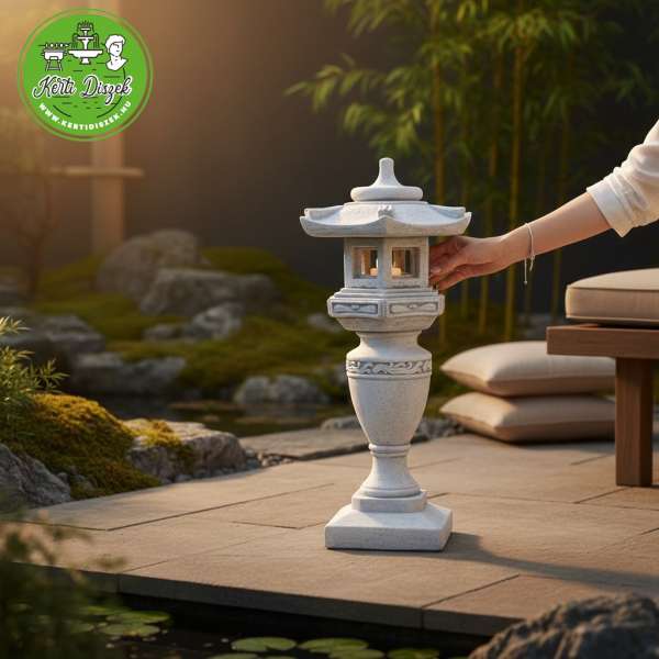 Kerti kőlámpás távol-keleti kerti dekoráció