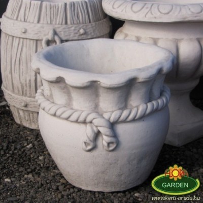 Kerti virágtartó kaspó zsákforma kötéllel